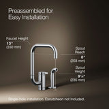 Components® Single-handle kitchen sink faucet with two-function extended-reach spout and side sprayer