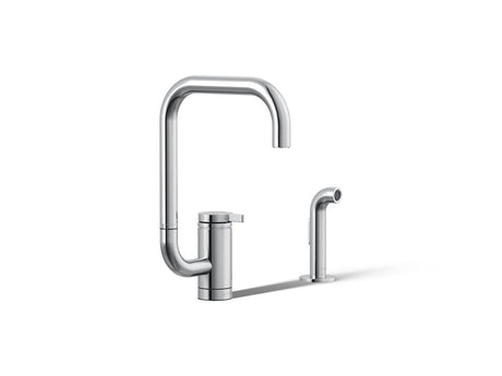 Components® Single-handle kitchen sink faucet with two-function extended-reach spout and side sprayer