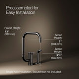 Components® Single-handle kitchen sink faucet with two-function extended-reach spout and side sprayer