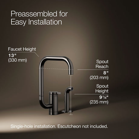 Components® Single-handle kitchen sink faucet with two-function extended-reach spout and side sprayer