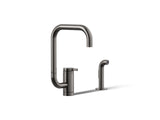 Components® Single-handle kitchen sink faucet with two-function extended-reach spout and side sprayer