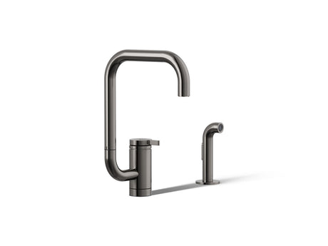 Components® Single-handle kitchen sink faucet with two-function extended-reach spout and side sprayer