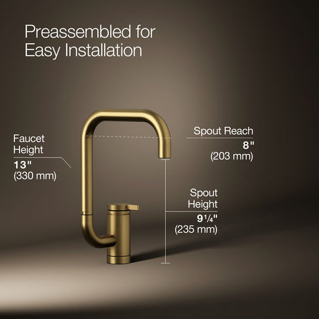 Components® Single-handle bar sink faucet with two-function extended-reach spout