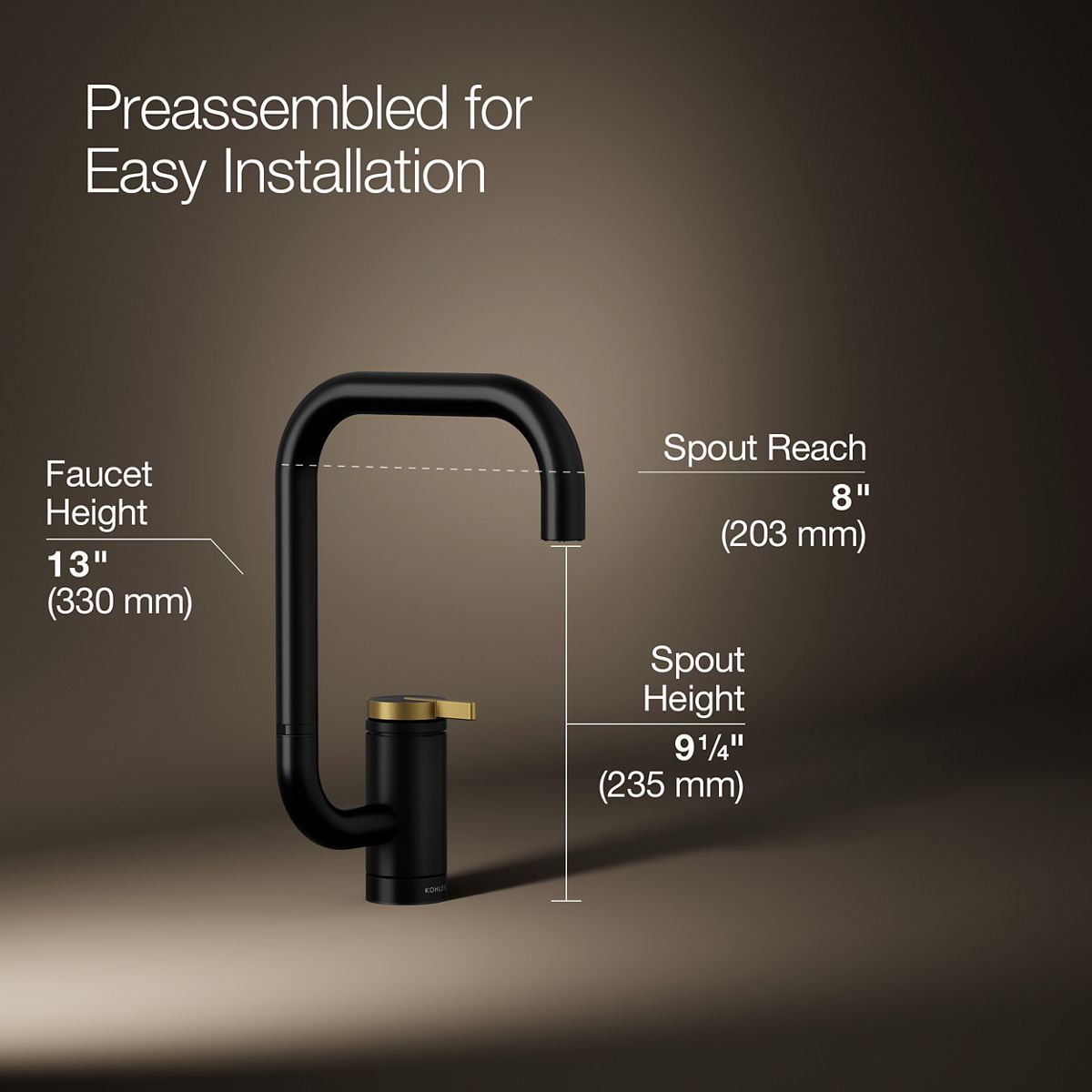 Components® Single-handle bar sink faucet with two-function extended-reach spout