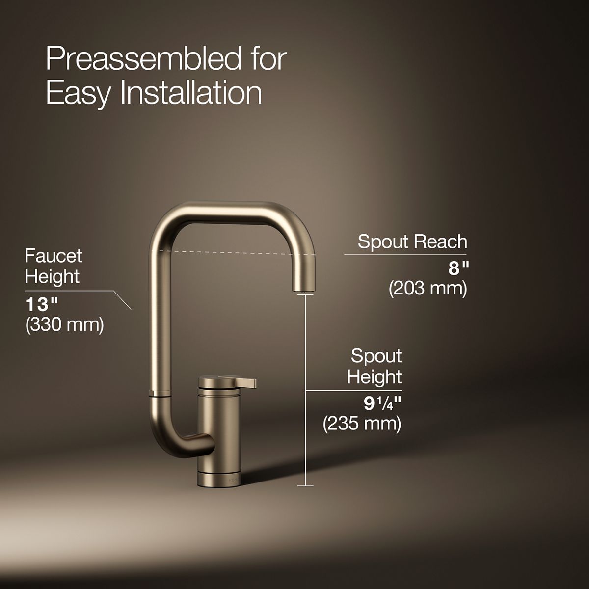 Components® Single-handle bar sink faucet with two-function extended-reach spout