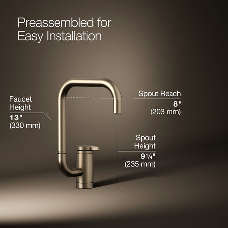 Components® Single-handle bar sink faucet with two-function extended-reach spout