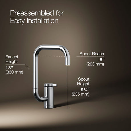 Components® Single-handle bar sink faucet with two-function extended-reach spout