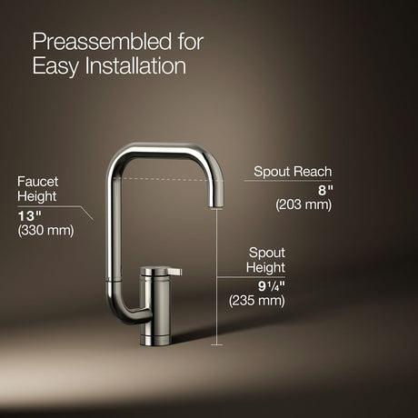 Components® Single-handle bar sink faucet with two-function extended-reach spout