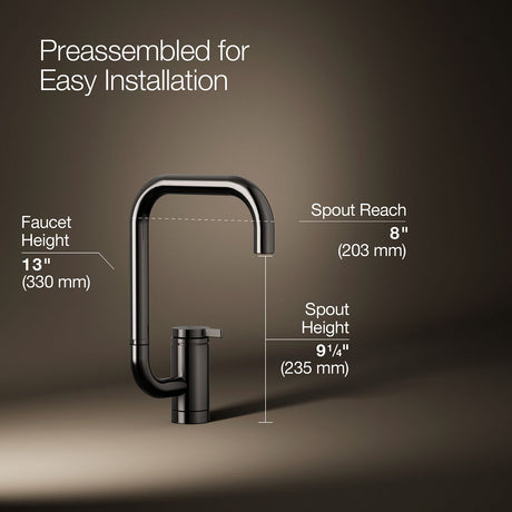 Components® Single-handle bar sink faucet with two-function extended-reach spout