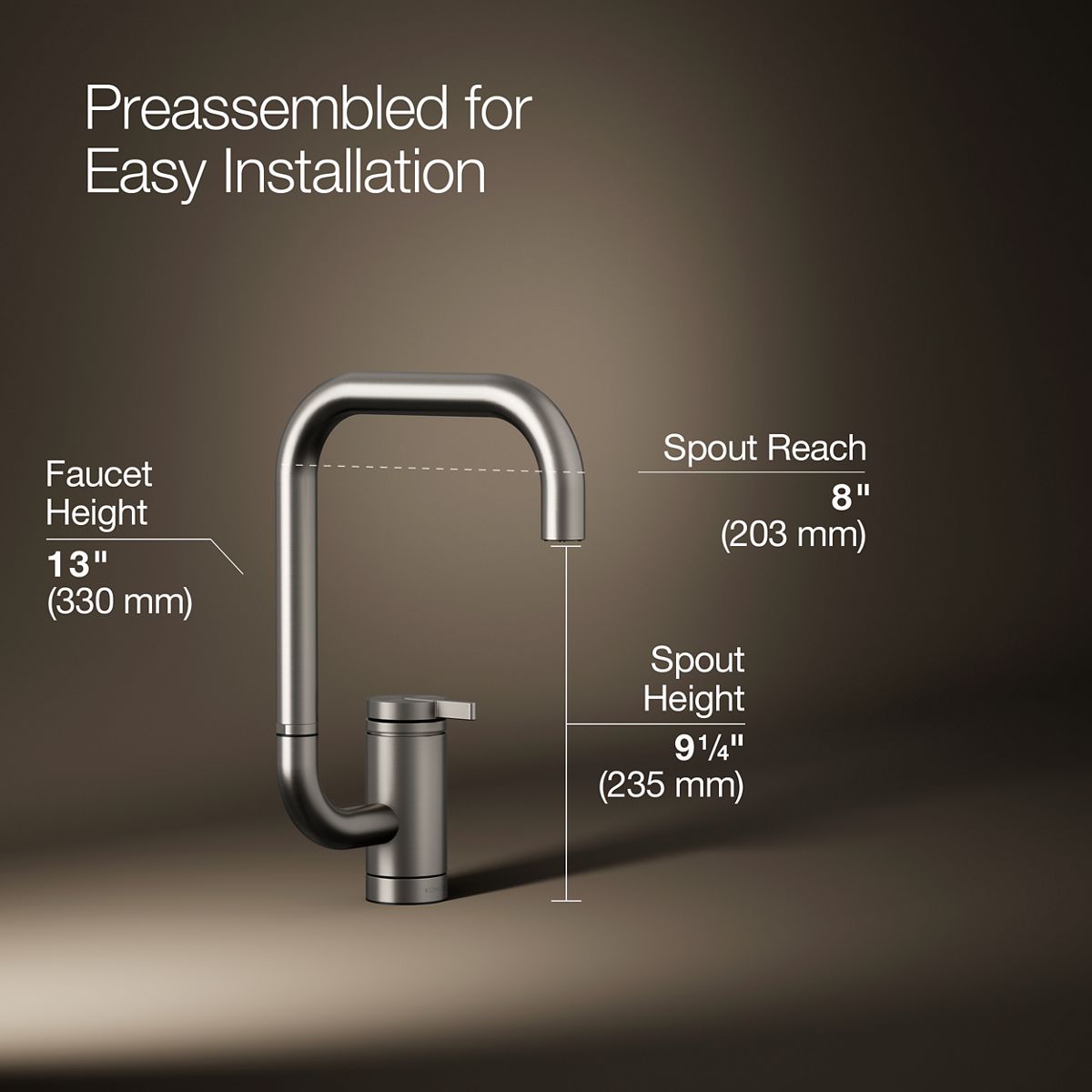 Components® Single-handle bar sink faucet with two-function extended-reach spout