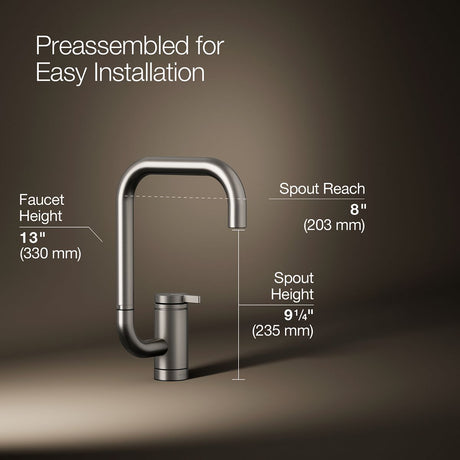 Components® Single-handle bar sink faucet with two-function extended-reach spout