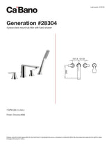 4 piece deck mount tub filler with hand shower