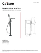Thermostatic floor mount tub filler with hand shower