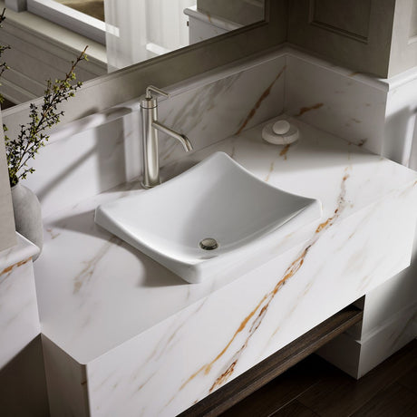DemiLav® 18-1/4" rectangular vessel bathroom sink, no overflow