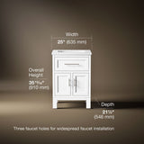 Quo® 24" bathroom vanity cabinet with sink and quartz top