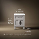 Quo® 24" bathroom vanity cabinet with sink and quartz top