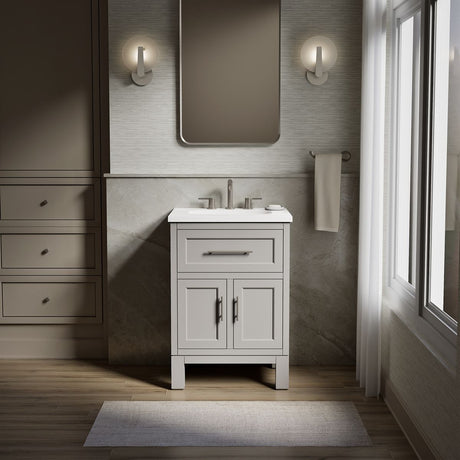 Quo® 24" bathroom vanity cabinet with sink and quartz top