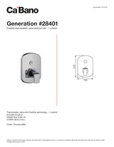 PushGo thermostatic valve and trim set - 1 control