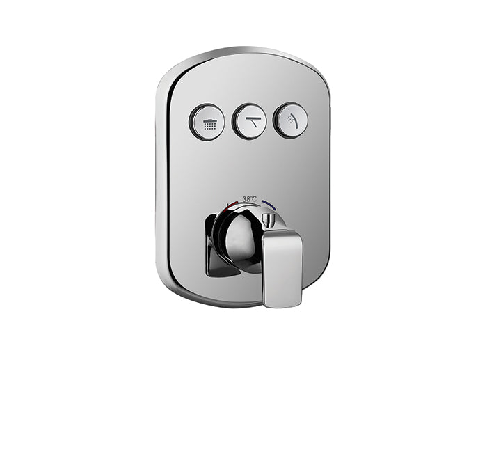 PushGo thermostatic valve and trim set - 3 controls