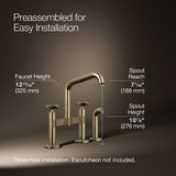 Billet® Two-hole bridge kitchen sink faucet with side sprayer