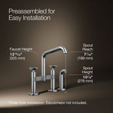 Billet® Two-hole bridge kitchen sink faucet with side sprayer
