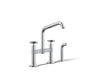 Billet® Two-hole bridge kitchen sink faucet with side sprayer