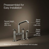 Billet® Two-hole bridge kitchen sink faucet with side sprayer