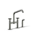 Billet® Two-hole bridge kitchen sink faucet with side sprayer