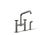 Billet® Two-hole bridge kitchen sink faucet with side sprayer