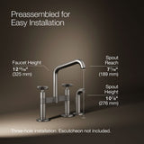 Billet® Two-hole bridge kitchen sink faucet with side sprayer