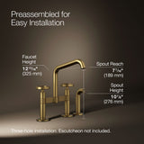 Billet® Two-hole bridge kitchen sink faucet with side sprayer