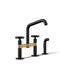 Billet® Two-hole bridge kitchen sink faucet with side sprayer