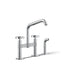 Billet® Two-hole bridge kitchen sink faucet with side sprayer