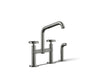Billet® Two-hole bridge kitchen sink faucet with side sprayer
