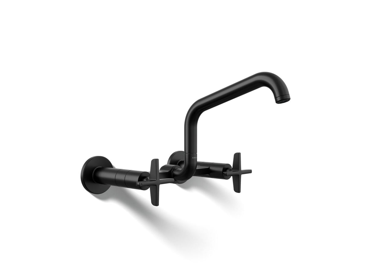Billet® Two-hole wall-mount bridge kitchen sink faucet