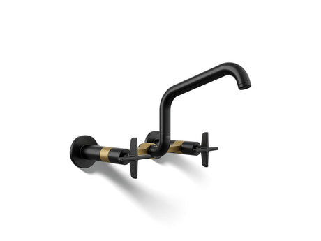 Billet® Two-hole wall-mount bridge kitchen sink faucet