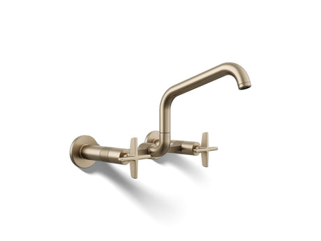Billet® Two-hole wall-mount bridge kitchen sink faucet