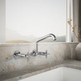 Billet® Two-hole wall-mount bridge kitchen sink faucet