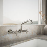 Billet® Two-hole wall-mount bridge kitchen sink faucet