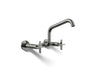 Billet® Two-hole wall-mount bridge kitchen sink faucet
