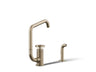 Billet® Single-handle bar sink faucet with two-function extended-reach spout and side sprayer