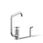 Billet® Single-handle bar sink faucet with two-function extended-reach spout and side sprayer