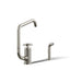 Billet® Single-handle bar sink faucet with two-function extended-reach spout and side sprayer
