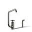 Billet® Single-handle bar sink faucet with two-function extended-reach spout and side sprayer