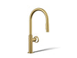 Billet® Pull-down kitchen sink faucet with two-function sprayhead