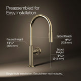 Billet® Pull-down kitchen sink faucet with two-function sprayhead