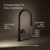 Billet® Pull-down kitchen sink faucet with two-function sprayhead