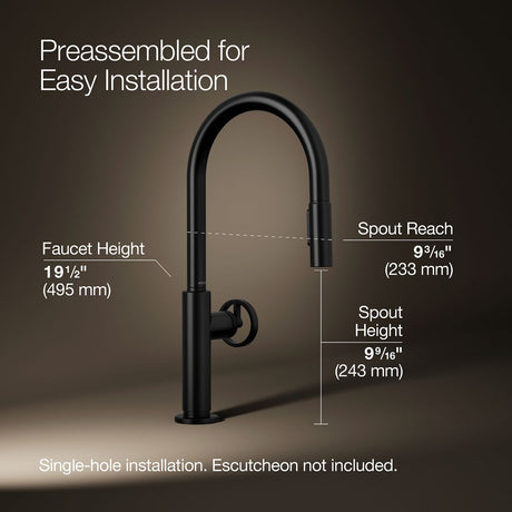 Billet® Pull-down kitchen sink faucet with two-function sprayhead