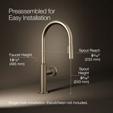 Billet® Pull-down kitchen sink faucet with two-function sprayhead