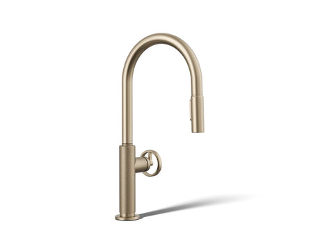 Billet® Pull-down kitchen sink faucet with two-function sprayhead